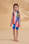 Tights Sleeveless Cobalt Blue Girl's Swimsuit K2320 - 3