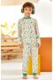 Boys' Dinosaur Printed Long Sleeve Pajama Set 3-8 Years Green - 3