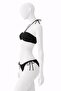 Women's Black Stretch Fabric Flexible Tie-Neck Strapless Stylish Quality Ruched Adjustable Bikini Set - 3