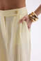 Shonas Lace Detail Yellow Vest Pants Set - 8