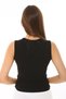 Women's Black Zero Sleeve Crew Neck T-Shirt Blouse Body Athlete Ribbed Camisole - 5