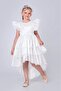 Girl's Tailed, Crowned Vragia Evening Dress M00745 White