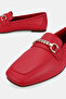 WOMEN'S RED GENUINE NATURAL LEATHER NUMBER 36-41 BUCKLE SHOES - 4