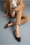 Clair D’Héritage Brown Pointed Toe Summer 4cm Heel Buckle Detail Women's Slingback Heeled Shoes - 4