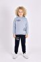 Printed boys' hooded tracksuit mnk0627 blue