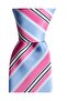Pink Striped 8 cm Wide Blue Tie - 4
