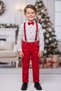 New Year's Themed Christmas Boy Suit Mnk0656 White - Red