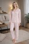 Women's 2043-5 Front Buttoned Long Sleeve Stretch Fabric Bamboo Pajama Set - 2