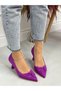 Purple Satin (Crossbow) Bow Detail Women's Stiletto - 5