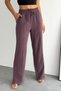 Lace-Up Elastic Waist Striped Palazzo Gabardine Women's Trousers 3194 - Special Series - 6