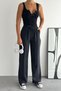 Lace-Up Elastic Waist Striped Palazzo Gabardine Women's Trousers 1205 -Form Series - 4