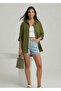 Oversized Linen Textured 100% Cotton Single-Pocket Loose Shirt - 8