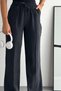 Lace-Up Elastic Waist Striped Palazzo Gabardine Women's Trousers 3194 - Special Series - 5