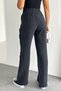 Lace-Up Elastic Waist Striped Palazzo Gabardine Women's Trousers 1205 -Form Series - 8