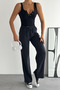 Lace-Up Elastic Waist Striped Palazzo Gabardine Women's Trousers 3194 - Special Series - 7