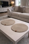 Beige Color 2 Pieces 32cm Placemat Set / Plate Mat / American Style / Stitched