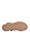Black Genuine Leather Women's Flat Sandals - 5