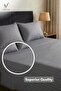 3-Piece Striped Fitted Bed Sheet Set with 2 Pillowcases, Soft Breathable Bedding - 3