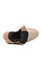 Beige Lace-Up Zippered Fleece Women's Worker Boots - 4