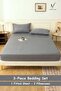 3-Piece Striped Fitted Bed Sheet Set with 2 Pillowcases, Soft Breathable Bedding - 5