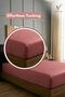 3-Piece Striped Fitted Maroon Bed Sheet Set with 2 Pillowcases, Soft Breathable Bedding - 2