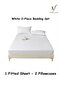 3-Piece Striped Fitted White Bed Sheet Set with 2 Pillowcases, Soft Breathable Bedding - 6