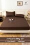 3-Piece Striped Fitted Bed Sheet Set with 2 Pillowcases, Soft Breathable Bedding - 5