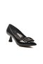 Black Wrinkled Women's High Heel Shoes - 4