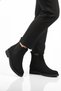 Black Suede Fleece Women's Chelsea Boots