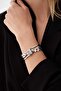 Rosmira |   Silver Color Stylish Design Zircon Stone Handcuff Bracelet