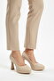 Beige Women's Platform Heeled Shoes