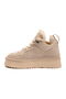 Beige Suede Fleece Pack Lace-Up Women's Flat Boots - 4