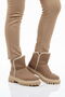 Mink Suede Women's Heeled Boots with Fur Inside