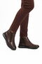 Brown Genuine Leather Zippered Women's Flat Boots