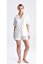 Women's Heart Patterned Short Sleeve Shirt Collar Shorts Pajama Set - 2