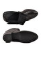 Black Genuine Leather Women's Heeled Boots with Fleece Inside - 5