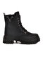 Black Emerald Lace-Up Zippered Women's Worker Boots - 2