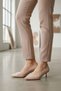 Beige Patent Leather Women's Heeled Shoes - 3
