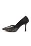 Black Satin Stone Embroidered Women's Evening Dress Shoes - 4