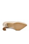 Beige Women's Platform Heeled Shoes - 5