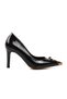 Black Patent Leather Thin Heeled Women's Evening Dress Shoes