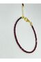 Quality Garnet Cube Cut Natural Stone Bracelet with Gold Detail for Women - 2