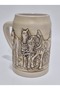 Vintage Tankart Embossed German Beer Glass with Horse Carriage Figure 14cm - 3