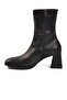 Black Fleece Zippered Stretch Women's Heeled Boots - 4