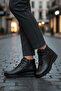 Black Genuine Leather Zippered Women's Flat Boots - 3