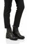 Black Genuine Leather Zippered Fleece Women's Heeled Boots