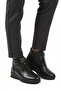 Black Genuine Leather Zippered Women's Flat Boots