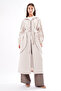 Safari Cap Jacket 816 Stone with Sleeves and Front Panel Zip Detail Hooded - 2