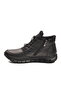 Black Genuine Leather Fleece-Lined Zippered Women's Flat Boots - 4