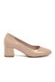 Beige Patent Leather Women's Heeled Shoes - 2
